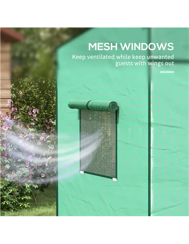 Outsunny 77 x 196cm Walk-In Greenhouse, with Accessories