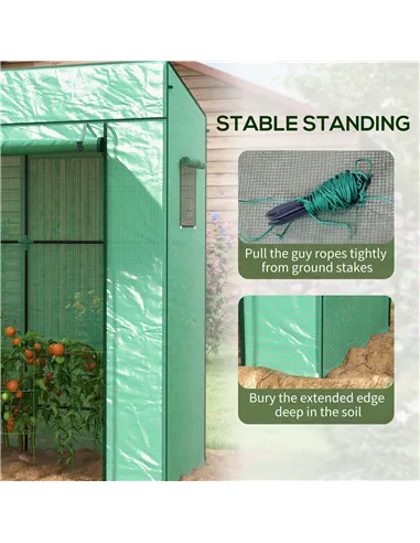 Outsunny 77 x 196cm Walk-In Greenhouse, with Accessories