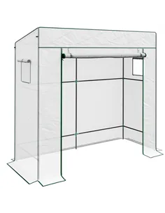 Outsunny PE Cover Walk-in Outdoor Greenhouse, White