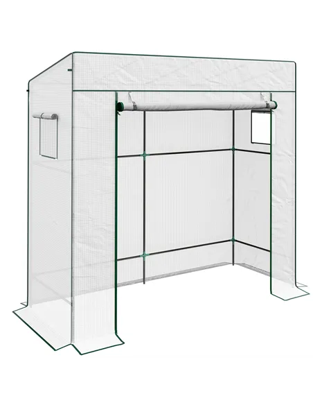 Outsunny PE Cover Walk-in Outdoor Greenhouse, White