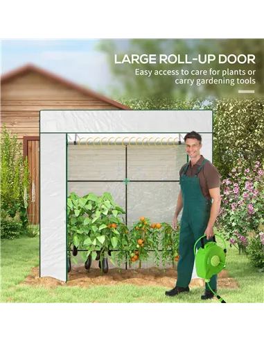 Outsunny PE Cover Walk-in Outdoor Greenhouse, White