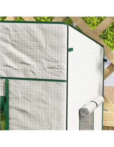 Outsunny PE Cover Walk-in Outdoor Greenhouse, White