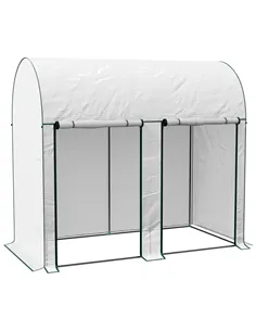 Outsunny 200 x 100cm Walk-In Greenhouse, with Zipped Doors - White