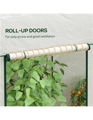 Outsunny 200 x 100cm Walk-In Greenhouse, with Zipped Doors - White