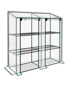 Outsunny 46 x 143cm Mini Lean-To Greenhouse, with Three Inner Shelves