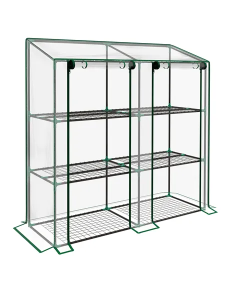 Outsunny 46 x 143cm Mini Lean-To Greenhouse, with Three Inner Shelves