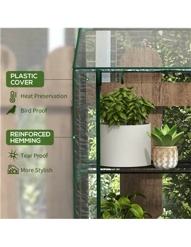 Outsunny 46 x 143cm Mini Lean-To Greenhouse, with Three Inner Shelves
