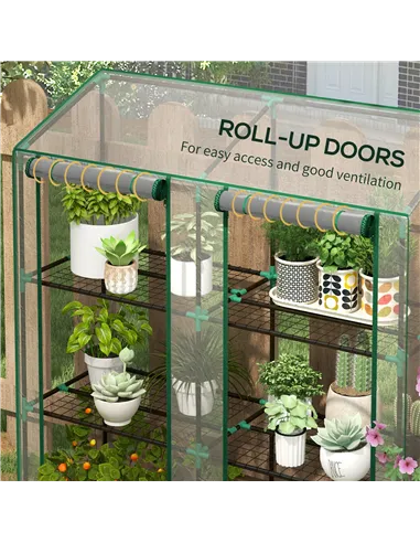 Outsunny 46 x 143cm Mini Lean-To Greenhouse, with Three Inner Shelves