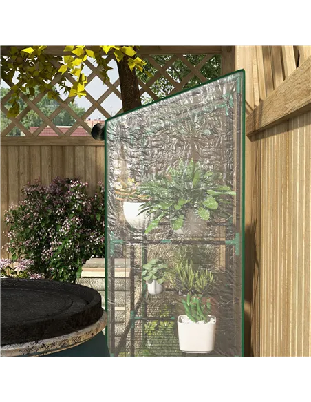 Outsunny 46 x 143cm Mini Lean-To Greenhouse, with Three Inner Shelves