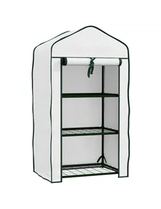 Outsunny Three-Tier Mini Greenhouse - White