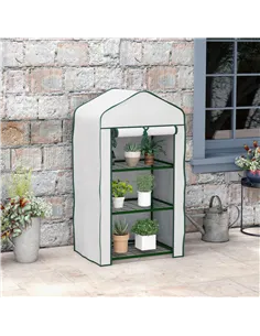 Outsunny Three-Tier Mini Greenhouse - White 2