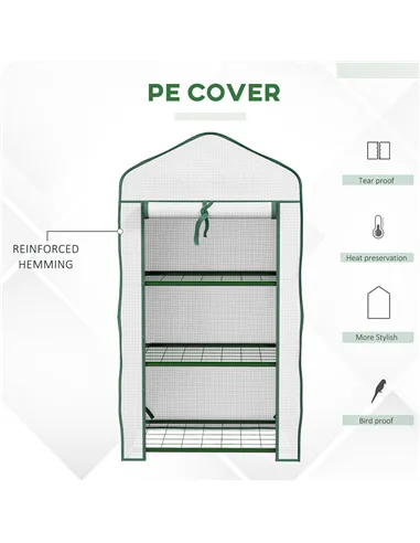 Outsunny Three-Tier Mini Greenhouse - White
