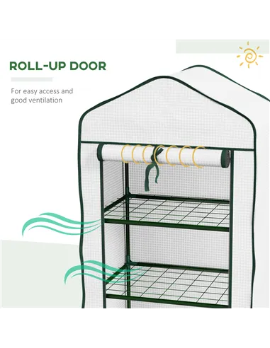 Outsunny Three-Tier Mini Greenhouse - White