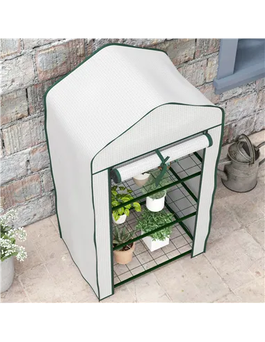Outsunny Three-Tier Mini Greenhouse - White