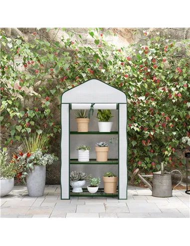 Outsunny Three-Tier Mini Greenhouse - White