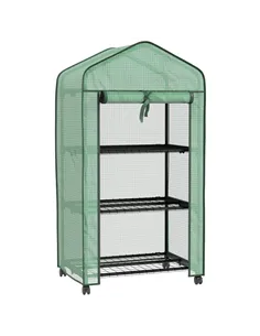 Outsunny Three-Tier Mini Greenhouse - Green