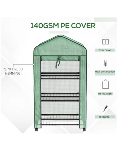 Outsunny Three-Tier Mini Greenhouse - Green