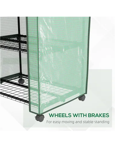 Outsunny Three-Tier Mini Greenhouse - Green