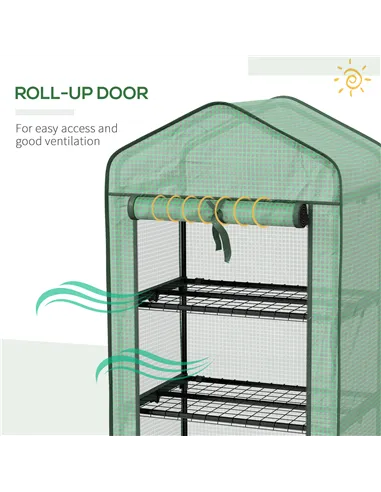 Outsunny Three-Tier Mini Greenhouse - Green