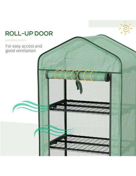 Outsunny Three-Tier Mini Greenhouse - Green