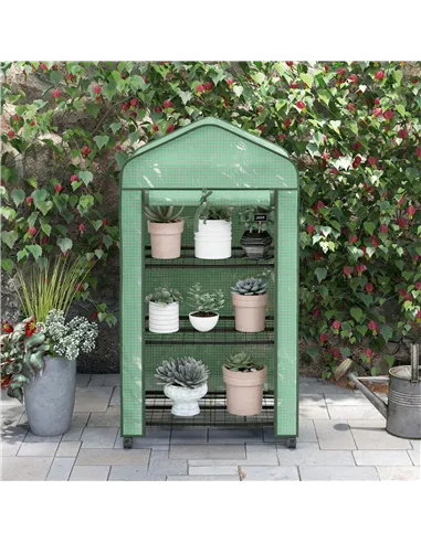 Outsunny Three-Tier Mini Greenhouse - Green