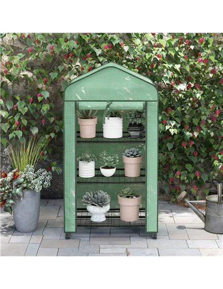 Outsunny Three-Tier Mini Greenhouse - Green