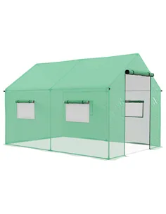 Outsunny Polyethylene Walk-in Polytunnel Greenhouse, 2 x 3(m), Green