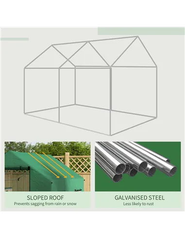 Outsunny Polyethylene Walk-in Polytunnel Greenhouse, 2 x 3(m), Green