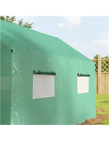 Outsunny Polyethylene Walk-in Polytunnel Greenhouse, 2 x 3(m), Green