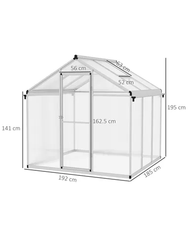 Outsunny 6 x 6ft Aluminium Frame Greenhouse