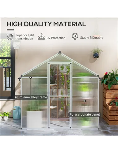 Outsunny 6 x 6ft Aluminium Frame Greenhouse