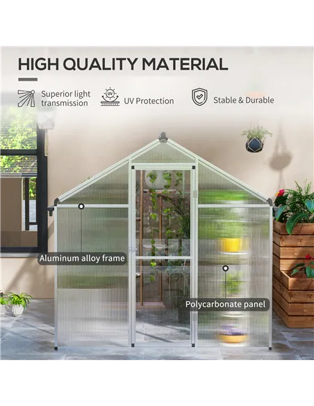 Outsunny 10 x 6ft Aluminium Frame Walk-In Greenhouse