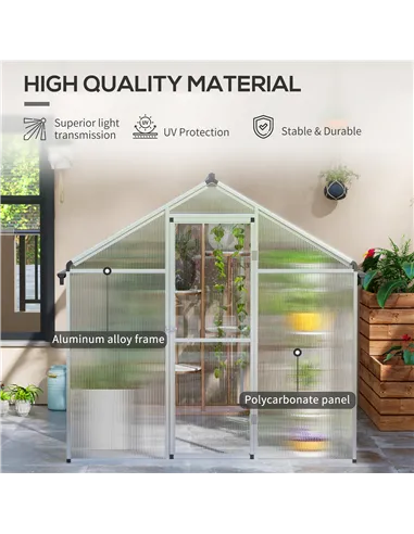 Outsunny 8 x 6ft Aluminium Frame Greenhouse