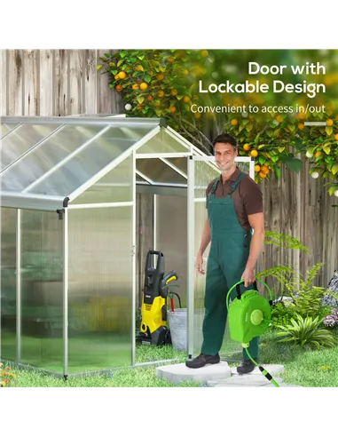 Outsunny 8 x 6ft Aluminium Frame Greenhouse