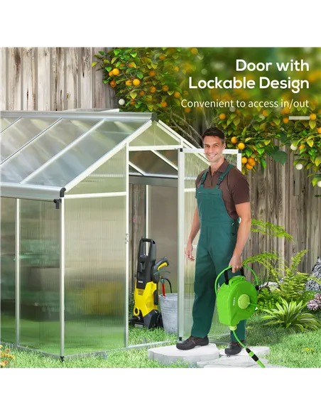 Outsunny 8 x 6ft Aluminium Frame Greenhouse