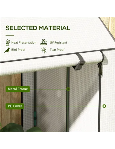 Outsunny Mini Greenhouse with 4 Wire Shelves, Portable Tomato Greenhouse, Upgraded Garden Grow House for Plants with Roll Up Doo