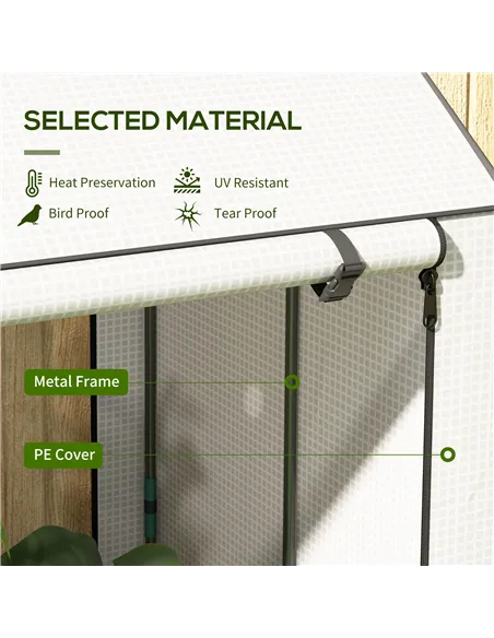 Outsunny Mini Greenhouse with 4 Wire Shelves, Portable Tomato Greenhouse, Upgraded Garden Grow House for Plants with Roll Up Doo