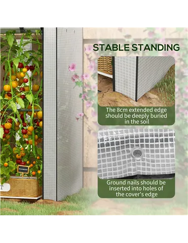 Outsunny Mini Greenhouse with 4 Wire Shelves, Portable Tomato Greenhouse, Upgraded Garden Grow House for Plants with Roll Up Doo