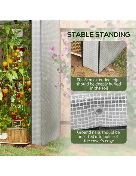Outsunny Mini Greenhouse with 4 Wire Shelves, Portable Tomato Greenhouse, Upgraded Garden Grow House for Plants with Roll Up Doo
