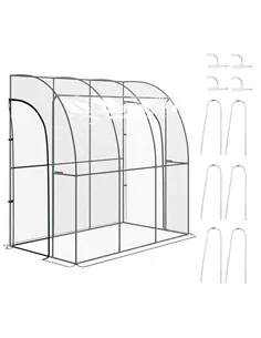 Outsunny 214cm x 118cm Walk-In Lean To Greenhouse, with Accessories