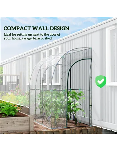 Outsunny 214cm x 118cm Walk-In Lean To Greenhouse, with Accessories