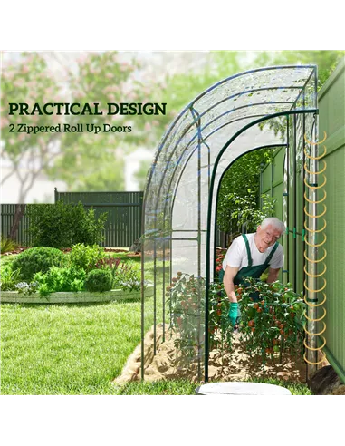 Outsunny 214cm x 118cm Walk-In Lean To Greenhouse, with Accessories