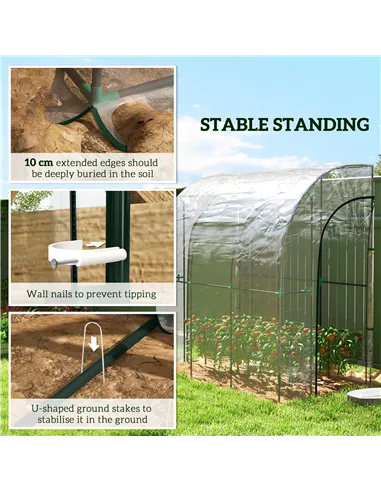 Outsunny 214cm x 118cm Walk-In Lean To Greenhouse, with Accessories