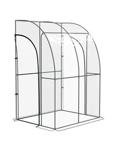 Outsunny 143cm x 118cm Walk-In Lean To Greenhouse, with Accessories