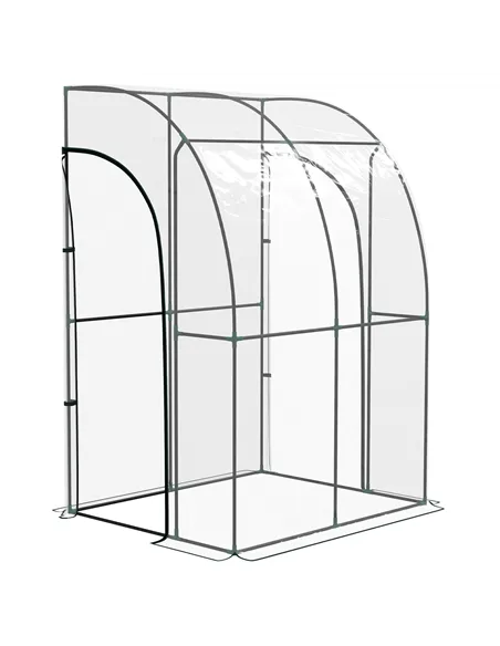 Outsunny 143cm x 118cm Walk-In Lean To Greenhouse, with Accessories