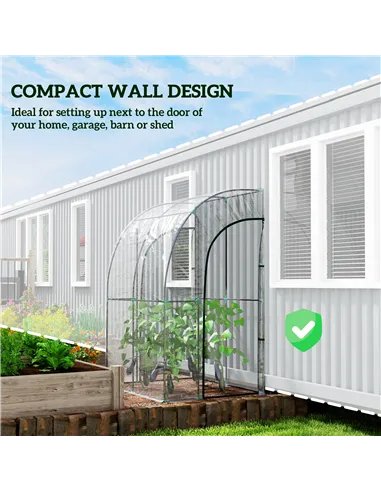 Outsunny 143cm x 118cm Walk-In Lean To Greenhouse, with Accessories