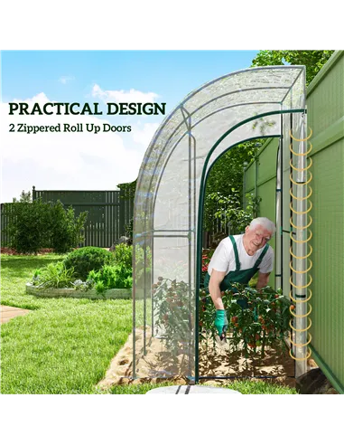Outsunny 143cm x 118cm Walk-In Lean To Greenhouse, with Accessories