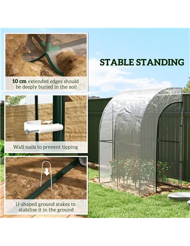 Outsunny 143cm x 118cm Walk-In Lean To Greenhouse, with Accessories