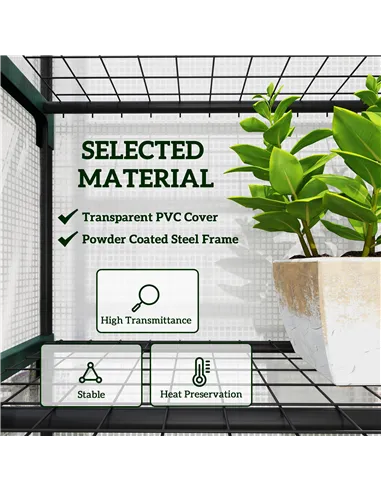 Outsunny 193cm Five Shelf Mini Greenhouse - White