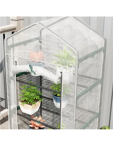Outsunny 193cm Five Shelf Mini Greenhouse - White